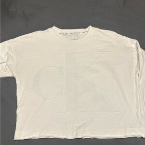 Calvin Klein White, 3/4 sleeves. Shimmering sweater